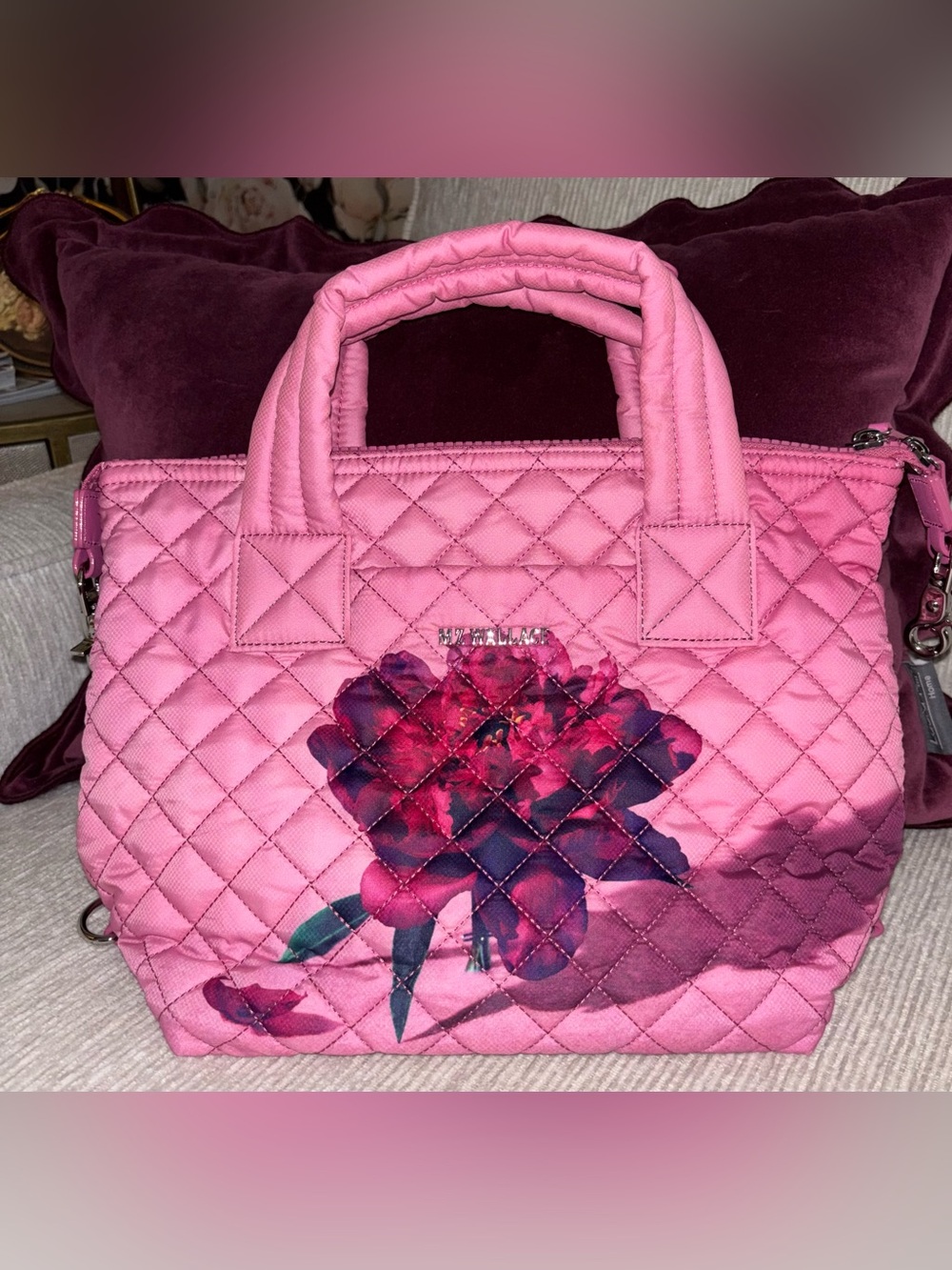 MZ Wallace x Sara Cwynar Small Sutton Deluxe Peony Satchel
